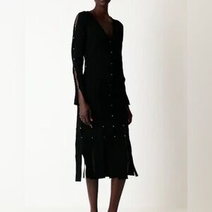 St. John Evening Car Wash Long Sleeve Jersey Dress